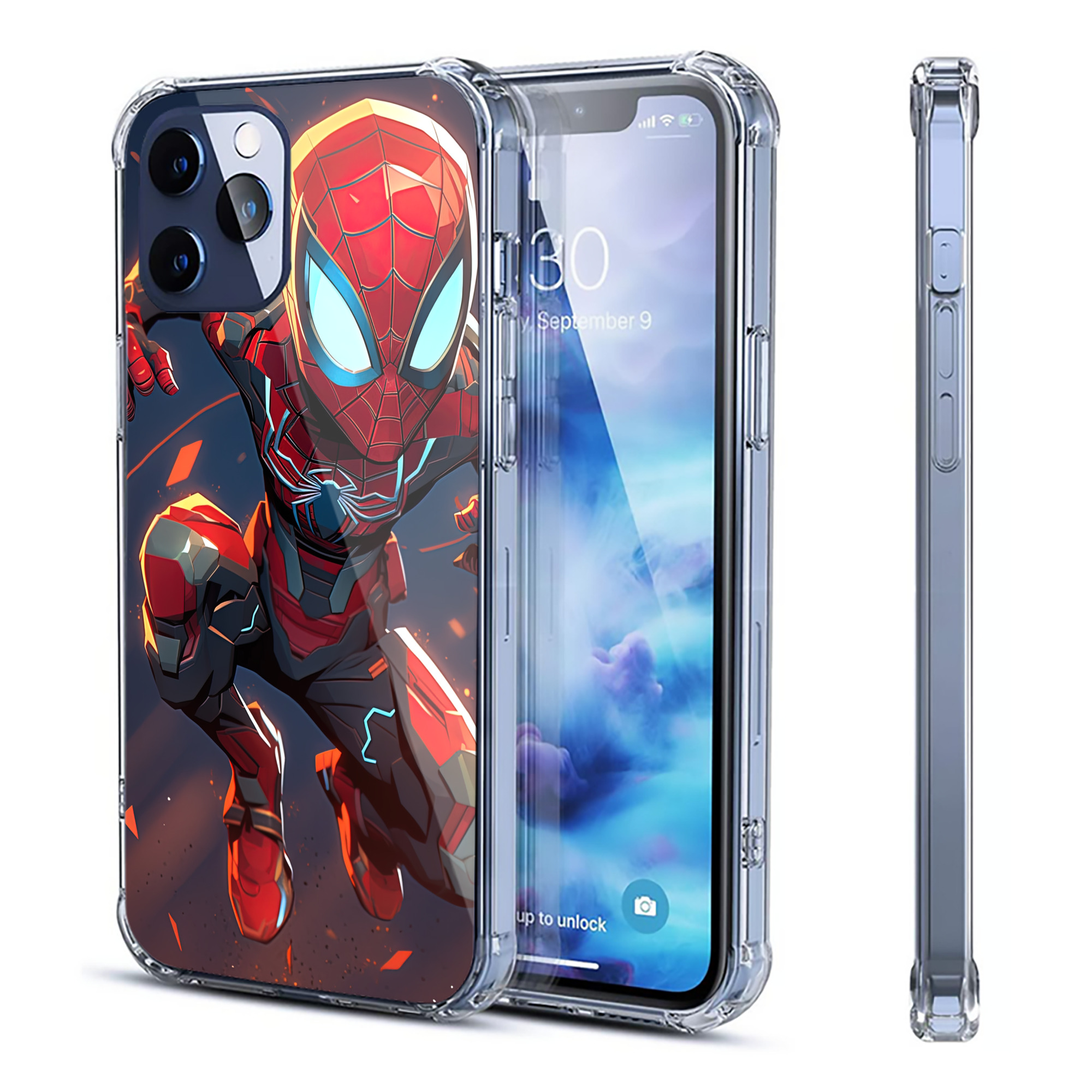 （画像用） Spider Man スパイダーマン 【iPhone 12シリーズ対応】透明スマホケース（クリアソフトケース）